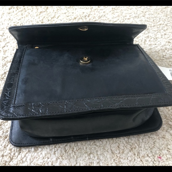 NEW Vintage BELLE-ROSE Top Handle Black Messenger Purse Briefcase Multi pocket - Picture 7 of 16